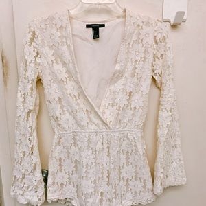NWOT Floral lace romper